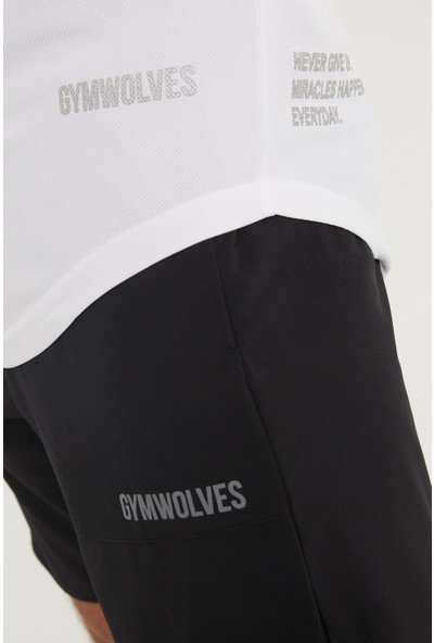 Gymwolves Pro Air Erkek Spor T-Shirt | Beyaz | T-Shirt | Workout Tanktop | Never Give Up | Pro Serisi |