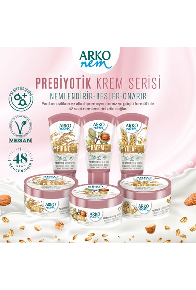 Arko Nem Prebiyotik Krem Serisi Pirinç Sütü 3 x 60 ml