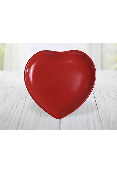 Keramika 6'lı Kalp 25 cm. Servis Tabağı Kırmızı