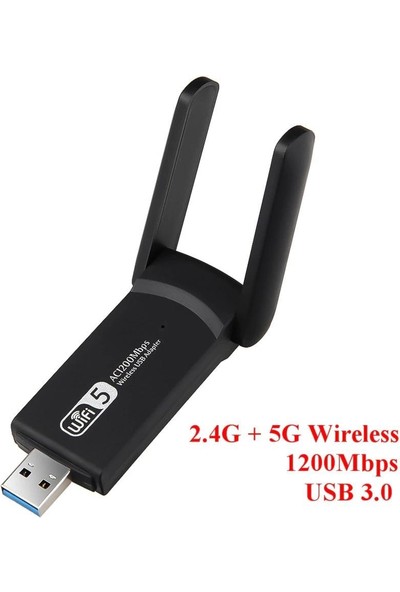 Kebidu 1200Mbps Çift Anten Dual Wifi 5.0 5G Adaptör USB Alıcı Mini Dongle