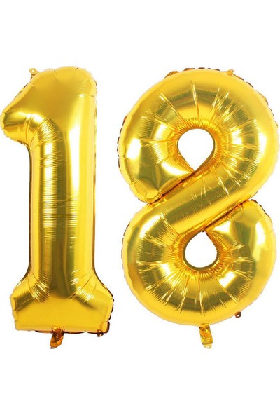 Partijet 18.yaş Folyo Balon Seti Altın 40 cm