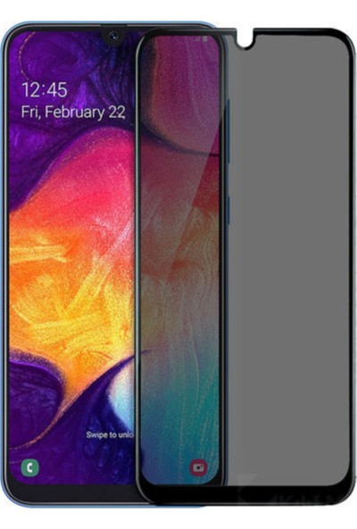 Coverest Samsung Galaxy A30S - A50 Kavisli Gizlilik Filtreli Hayalet Ekran Koruyucu Siyah