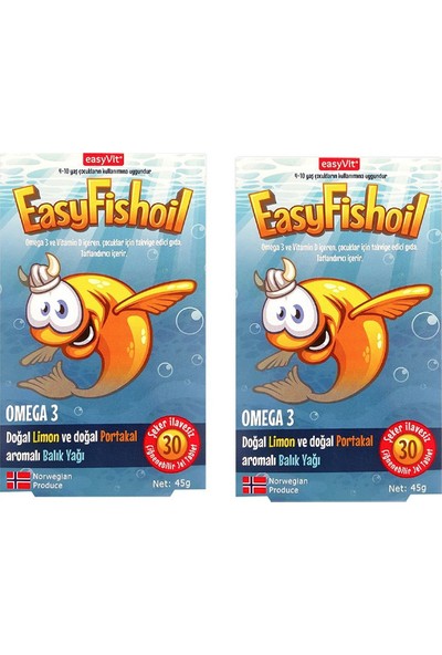 Easyvit Çocuklar Için Omega-3 -Balık Yağı 30TABLET X2ADET