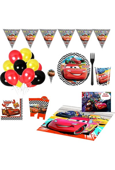 Partylandtr Cars 16 Kişilik Doğum Günü Parti Seti