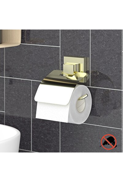 Teknotel Yapıskanlı Kapaklı Tuvalet Kağıtlık Altın EF238