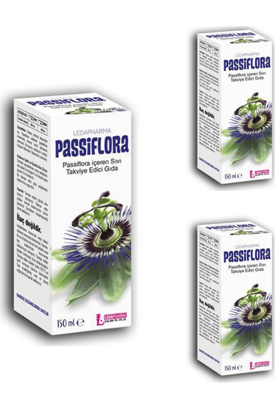 Ledapharma Passiflora Sıvı Takviye Edici Gıda Şurup 150 ml x 3 Adet