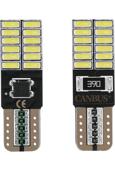 Tekstore T10 24 LED Park Ampülü, Tavan, Plaka Ampülü (2 Adet) Canbus'lı