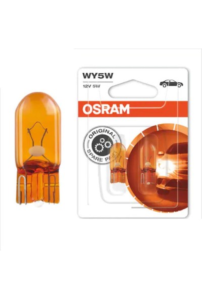 Osram 12V 5W Dipsiz T10 Turuncu Park Ampulü (2 Adet)