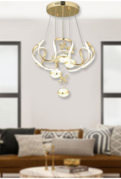 Luna Lighting Modern Luxury Toplu LED Sarkıt Gold