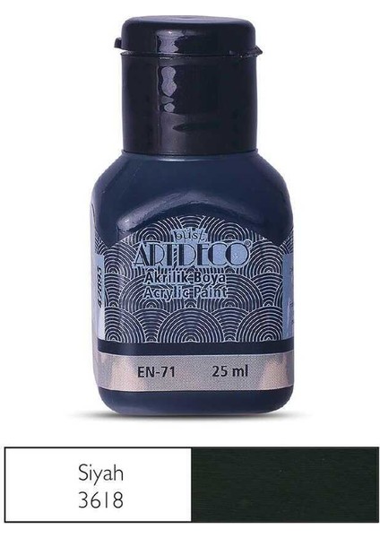 25 Ml Siyah Akrilik Boya