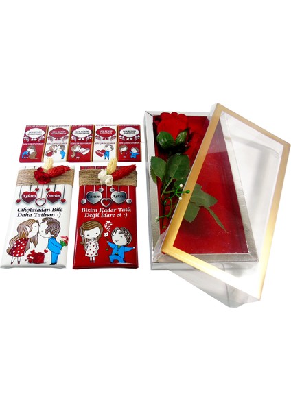 Kırmızı Güllü Sevgili Çikolata Kutusu fiyatları