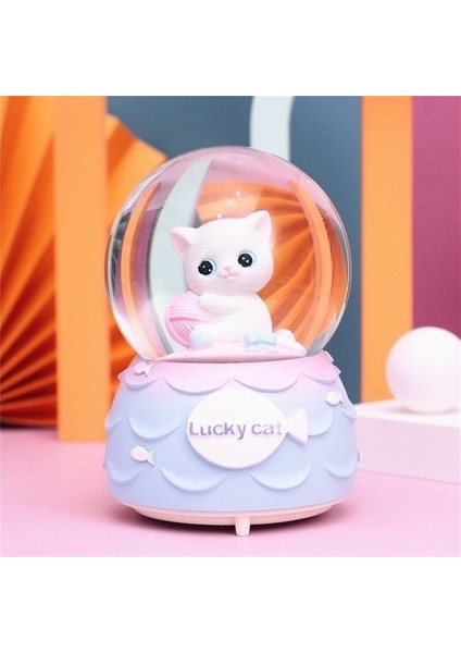 Sevimli Kedi Işıklı Müzikli Kar Motorlu Kar Küresi Büyük Boy fiyatları