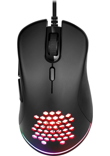 BM-GX20 Riposte USB Rgb Işıklı Makrolu 6400DPI Örgü Kablolu Mouse