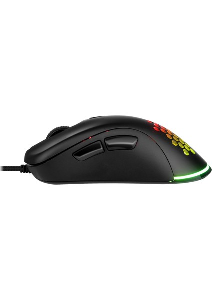 BM-GX20 Riposte USB Rgb Işıklı Makrolu 6400DPI Örgü Kablolu Mouse