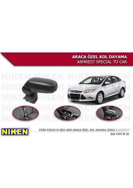 Ford Focus 3 Araca Özel Kol Dayama Kolcak 2012-2015 Model