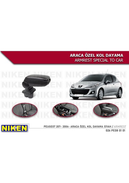 Peugeot 207 Araca Özel Kol Dayama Kolçak 2006 Sonrası