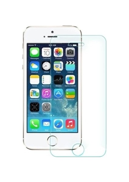 Apple iPhone 5 Ekran Koruyucu Kısa Temperli Sert Cam 9H Kırılmaz Cam Koruma Maxi