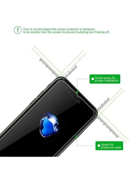 iPhone 7 Ekran Koruyucu Kısa Temperli Esnek Nano Bükülebilen Cam 9H Kırılmaz Cam Koruma