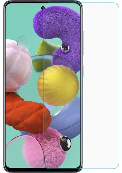 Samsung Galaxy A51 Ekran Koruyucu Kısa Temperli Sert Cam 9H Kırılmaz Cam Koruma Maxi