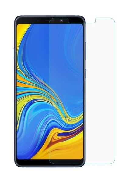 Samsung Galaxy A9 2018 Ekran Koruyucu Kısa Temperli Sert Cam 9H Kırılmaz Cam Koruma Maxi