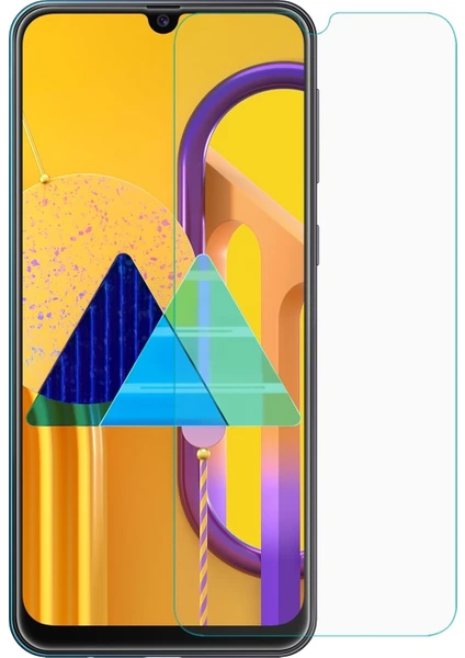 Samsung Galaxy M21 Ekran Koruyucu Kısa Temperli Sert Cam 9H Kırılmaz Cam Koruma Maxi