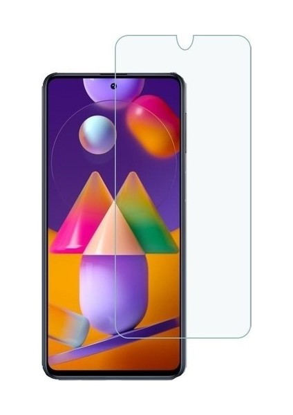 Samsung Galaxy M31S Ekran Koruyucu Kısa Temperli Sert Cam 9H Kırılmaz Cam Koruma Maxi