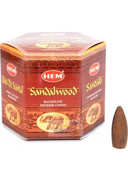 Dünyadan Hediyeler Sandal Geri Akış Şelale Tütsü Konileri 40 Adet Sandalwood