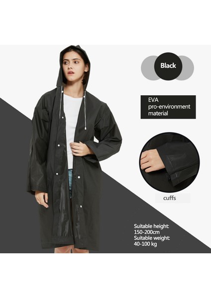 Raıncoat Eva Unisex Yağmurluk - Siyah