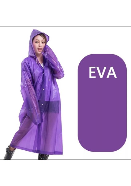 Raıncoat Eva Unisex Mor Yağmurluk