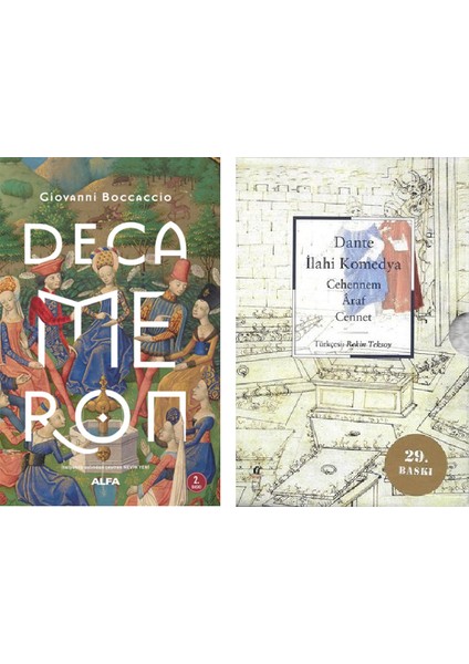 İtalyan Edebiyatı Başyapıtlar İlahi Komedya 3 Cilt Set - Decameron (Dante-Boccaccio