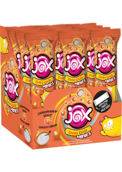 JOX MINIES; Şeftali Çiğnenebilir Şekerleme (10 gr x 24 adet/kutu 240 gr)