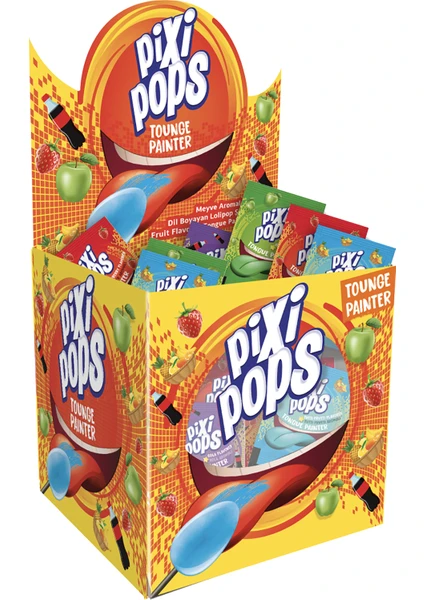 Pixi Pops Pıxıpops Dil Boyayan Yassı Lolipop (8 gr x 120) 960 gr