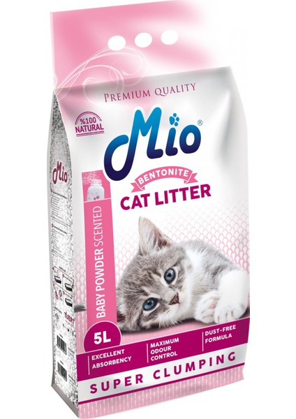 Mio 5 Lt Pudra Kalın Bentonit Kedi Kumu
