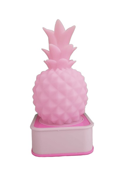 Sese ve Dokunmaya Duyarlı Silikon Pembe Ananas Gece Lambası Renkli