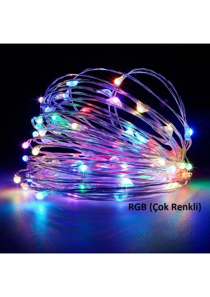 3 Metre Rgb Çok Renkli LED Işıklı Peri Tel Dekoratif Pilli Aydınlatma