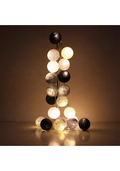 2 Metre LED Işıklı Siyah Beyaz Gri Ipli Toplar Animasyonlu Çocuk Odası Aydınlatma fiyatları