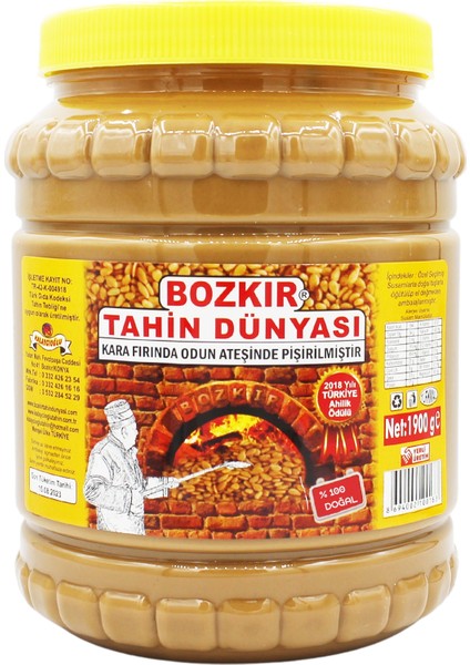 Bozkır Tahin Dünyası Kepeksiz Tahin 1900 gr