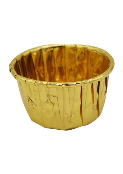20LI Metalize Folyo Cupcake Kalıbı Gold 7cm