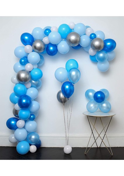 Balon Zinciri -Mavi Gümüş Balon Zincir Set