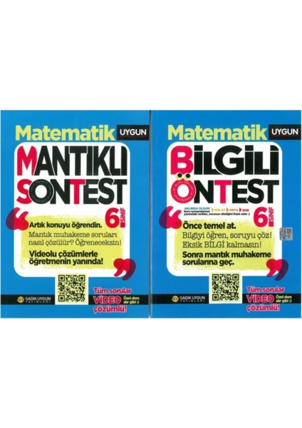 Sadık Uygun Yayınları 6. Sınıf Matematik Bilgili Öntest Mantıklı Sontest 2. Kitap