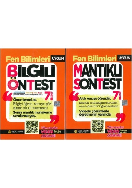 7. Sınıf Fen Bilimleri Bilgili Öntes Mantıklı Sontest 2. Kitap