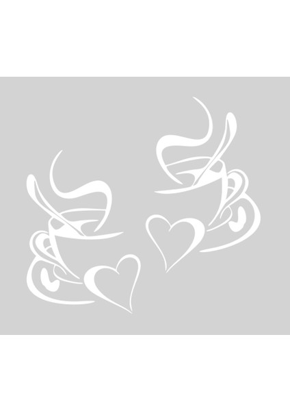 Kahve ve Kalp Duvar Sticker