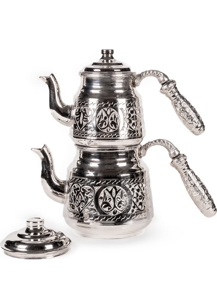 Ufak El Işlemesi Bakır Çaydanlık