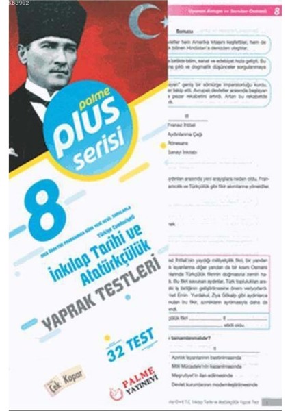 8. Sınıf Plus Serisi T.c. Inkılap Tarihi ve Atatürkçülük Yaprak Testleri