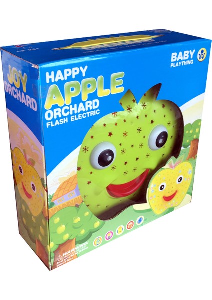 Müzikli - Projektörlü Oyuncak Çarp & Dön Özellikli Happy Apple