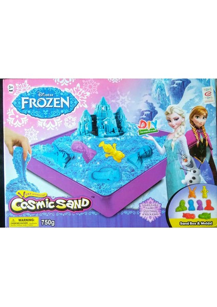 Lisanslı Frozen Cosmic Sand, Kinetik Oyun Kumu - 8 KALIPLI,750 gr