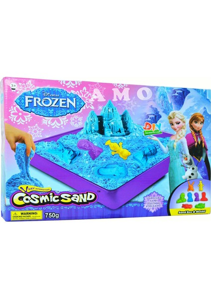 Lisanslı Frozen Cosmic Sand, Kinetik Oyun Kumu - 8 KALIPLI,750 gr