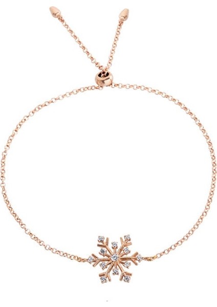 Zirkon Taşlı Kar Tanesi Gümüş Bileklik