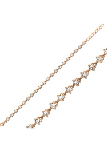 ​gümüş Rose Beyaz Yıldız Kadın Bileklik