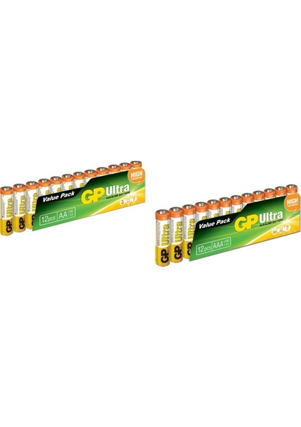 Ultra Alkalin 12'li AAA ve AA Pil
